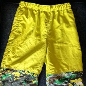 The North Face Yellow and Camouflage Shorts size large